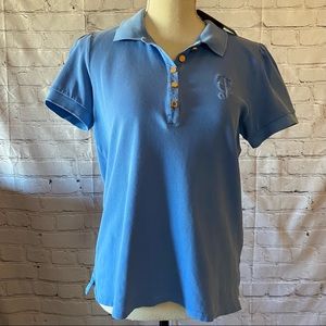 Juicy Couture Vista Blue Short Sleeve Polo Shirt